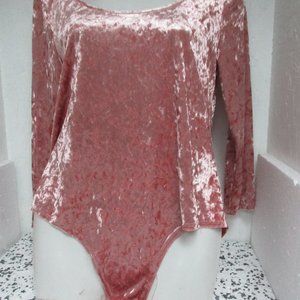 Women's JNS Velour Bodysuit Size Medium Rust